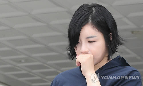 2014년 마약 투약 혐의로 법원에 출석했던 에이미 모습[연합뉴스]